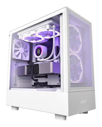 Nzxt   Series H5 Flow Tårn Udvidet Atx Ingen Strømforsyning Hvid Kabinet Geekd Dk