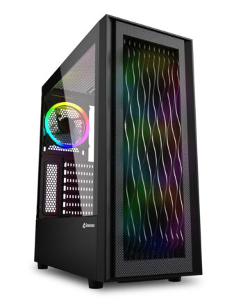 Sharkoon Rgb Wave  Pc Case  Black  Tempered Glass Side Panel